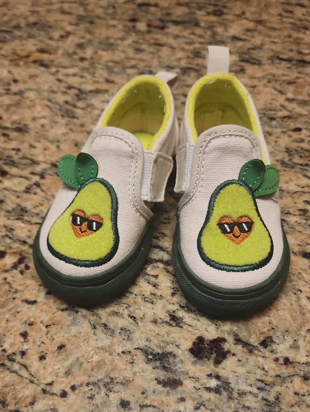 Vans, Size 4(Toddler), Avocado Print, Slip-ons, Pre-owned, VGUC
